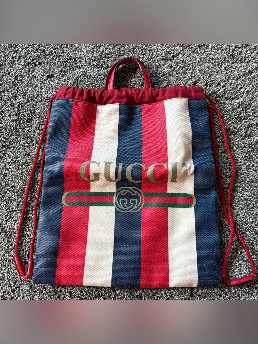 Gucci drawstring backpack with top handles